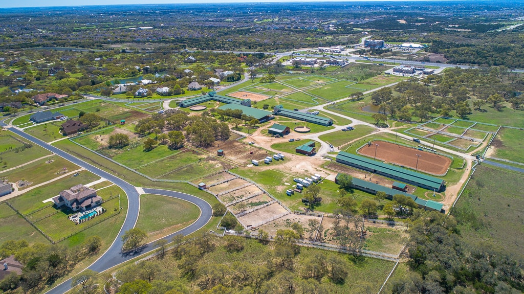 Aerial view across the Austin facility
